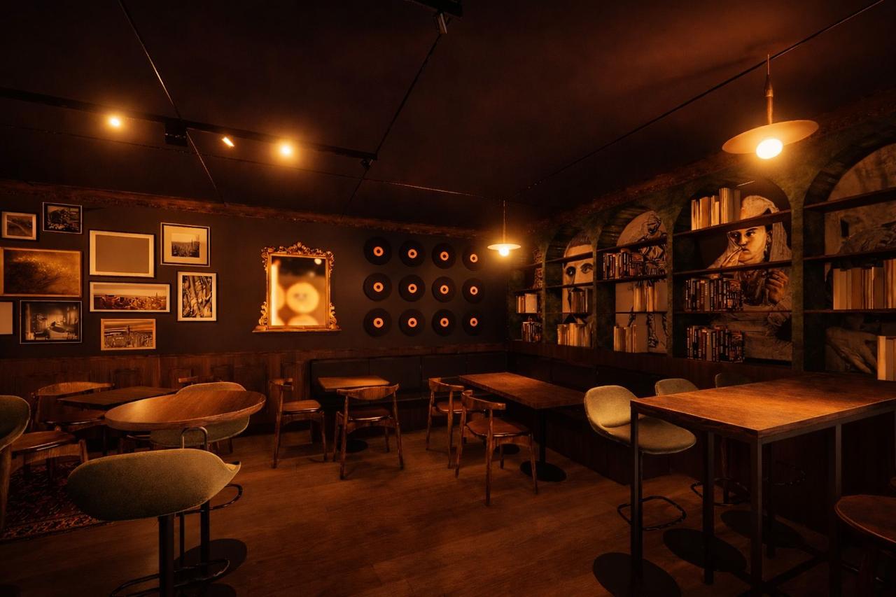 Vinyl wall and library mural